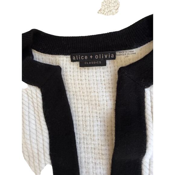 ALICE + OLIVIA Wool Blend Puff Sleeve Cropped Open Cardigan Jacket L - Picture 8 of 10